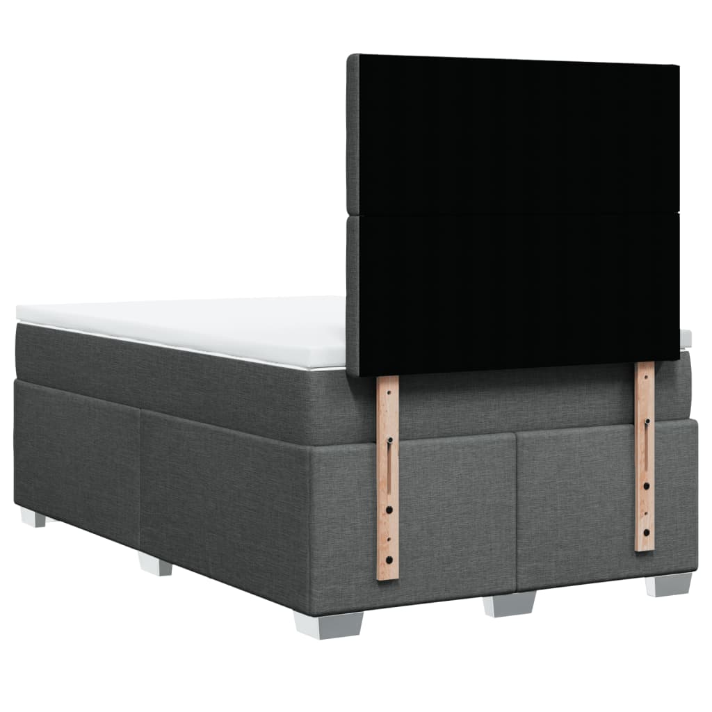 Giroletto a Molle con Materasso Grigio Scuro 120x190cm Tessuto