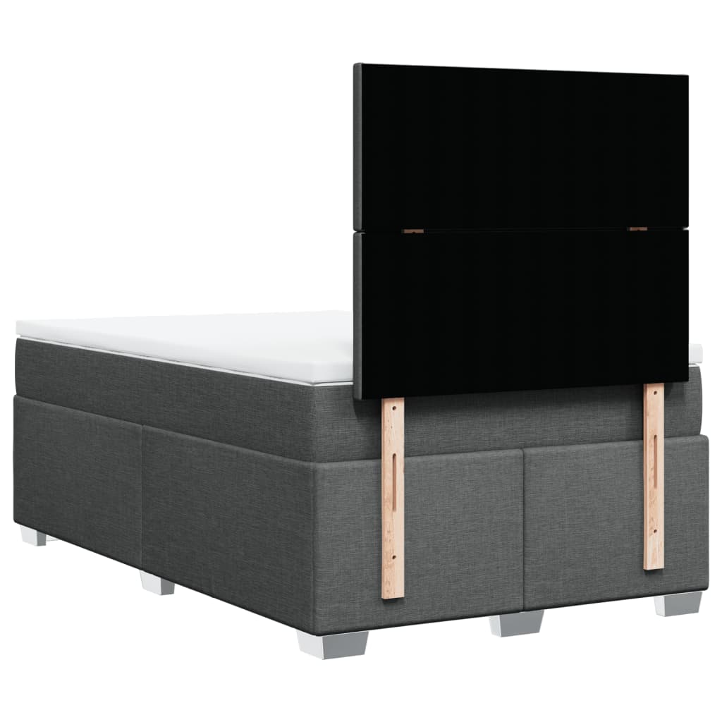Giroletto a Molle con Materasso Grigio Scuro 120x200 cm Tessuto