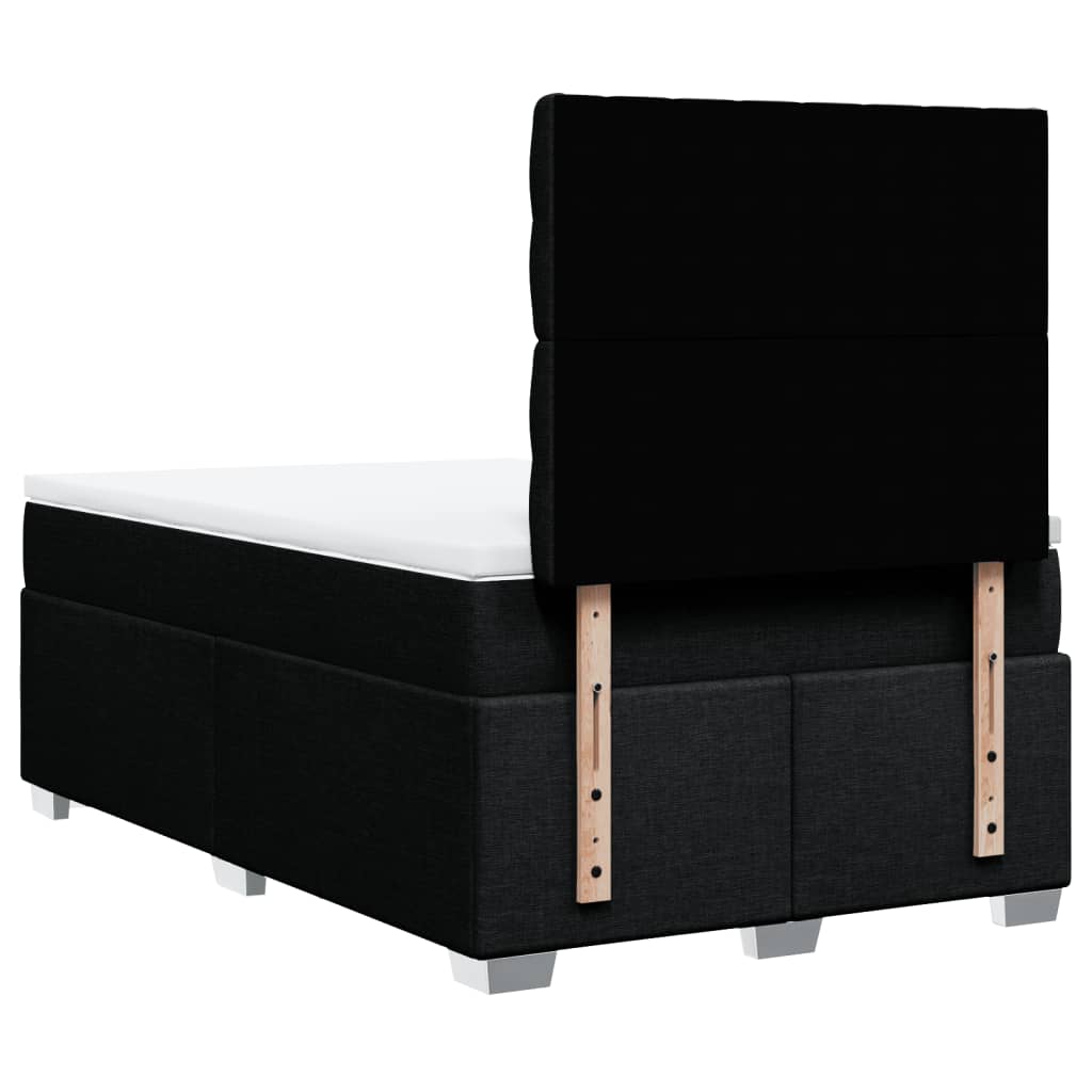 Giroletto a Molle con Materasso Nero 120x200 cm in Tessuto