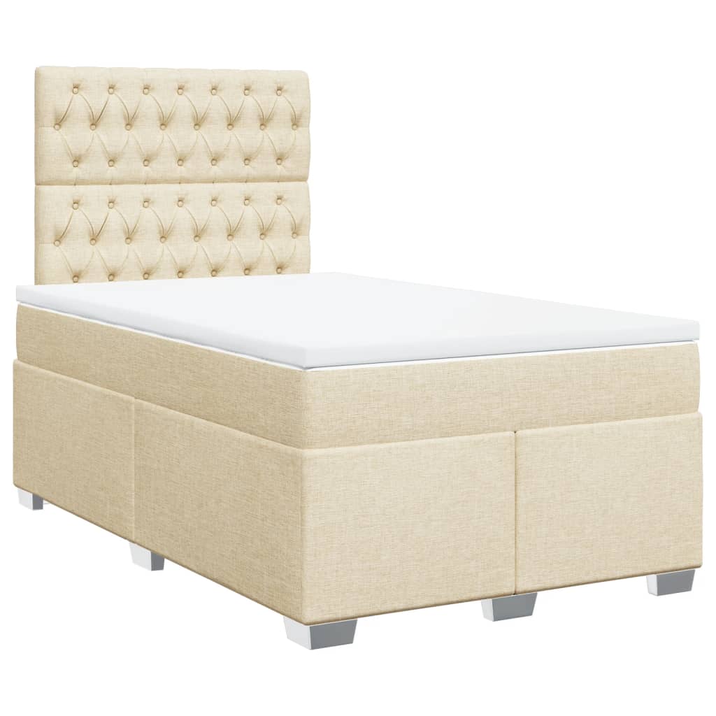 Giroletto a Molle con Materasso Crema 120x200 cm in Tessuto