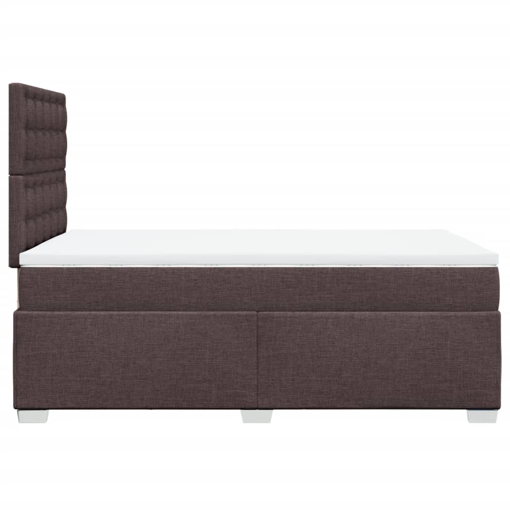 Giroletto a Molle con Materasso Marrone Scuro 120x200cm Tessuto | homemem39