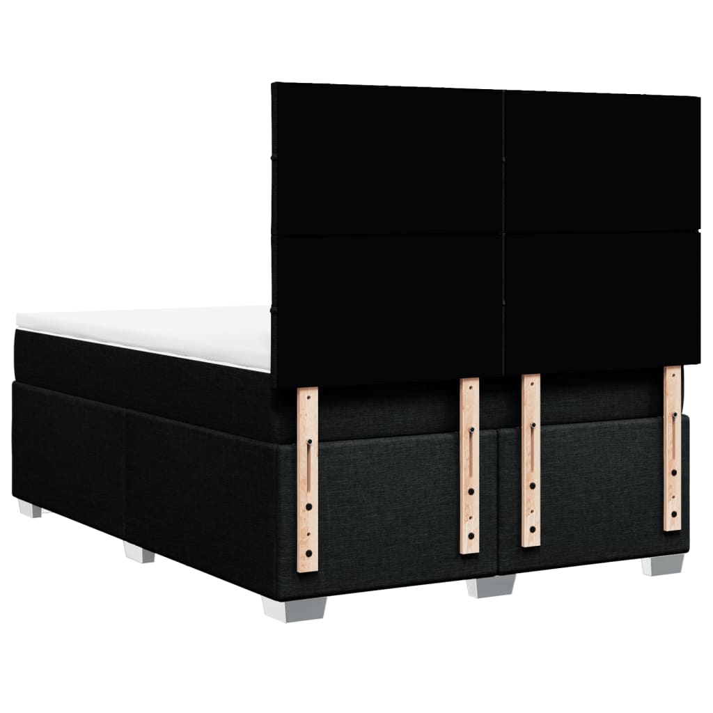 Giroletto a Molle con Materasso Nero 140x190 cm in Tessuto