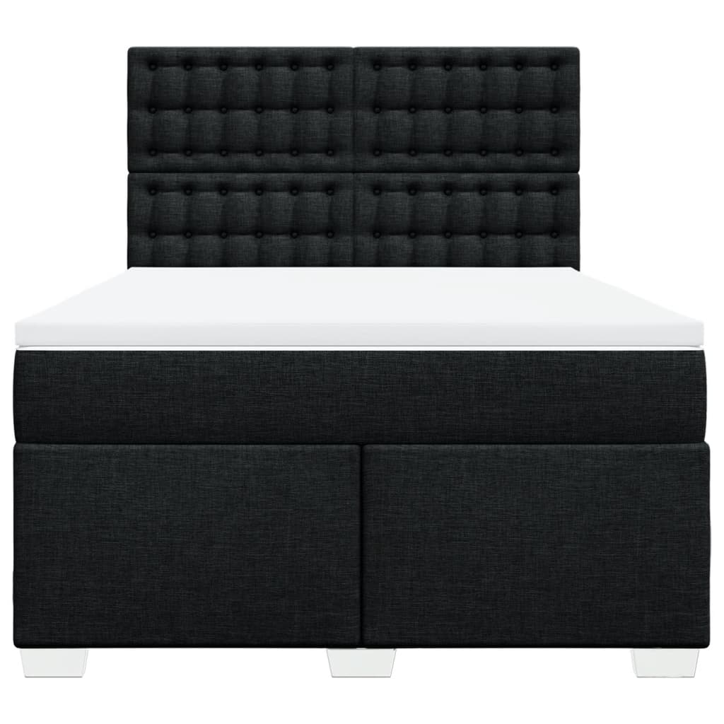 Giroletto a Molle con Materasso Nero 140x190 cm in Tessuto