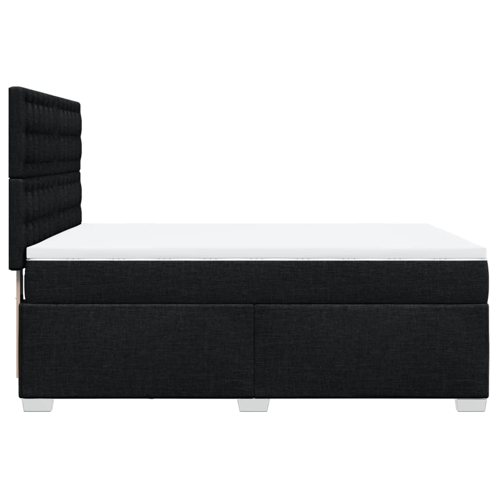 Giroletto a Molle con Materasso Nero 140x190 cm in Tessuto