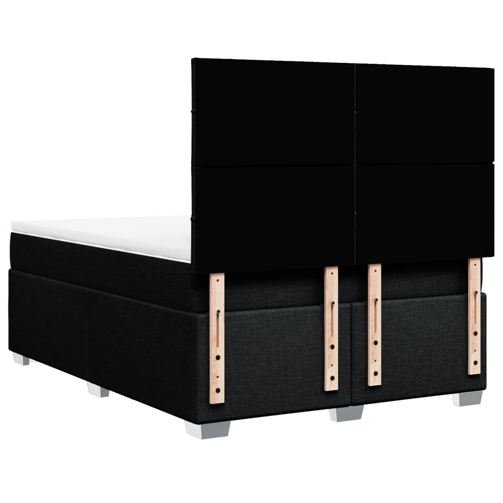 Giroletto a Molle con Materasso Nero 140x200 cm in Tessuto