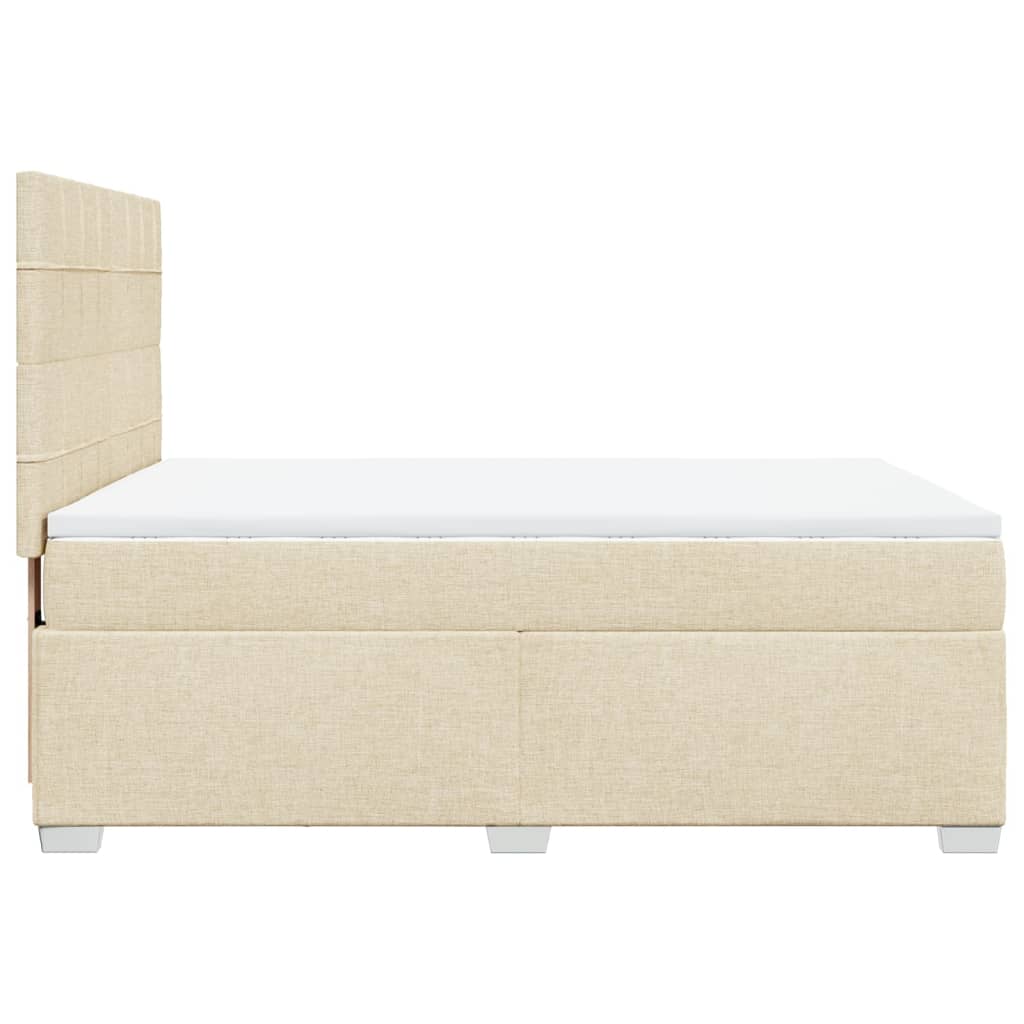 Giroletto a Molle con Materasso Crema 140x200 cm in Tessuto | homemem39