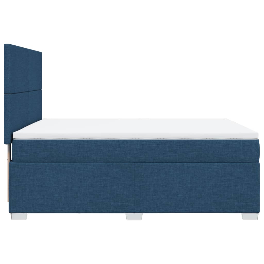 Giroletto a Molle con Materasso Blu 160x200 cm in Tessuto | homemem39