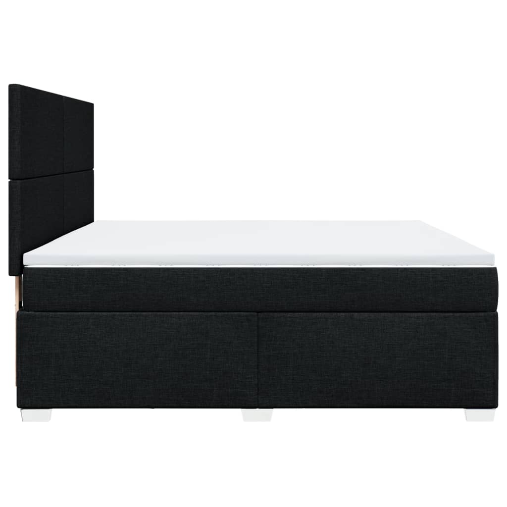 Giroletto a Molle con Materasso Nero 180x200 cm in Tessuto | homemem39