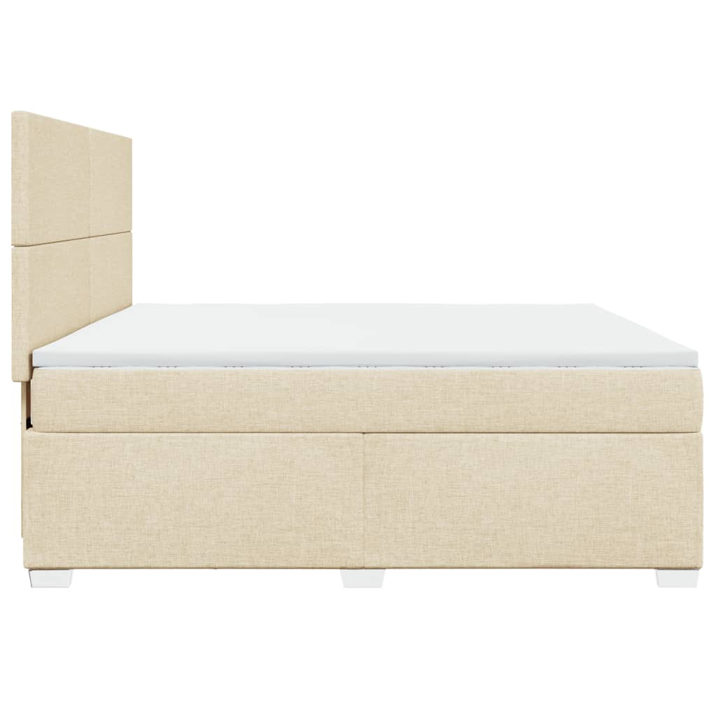 Giroletto a Molle con Materasso Crema 180x200 cm in Tessuto | homemem39