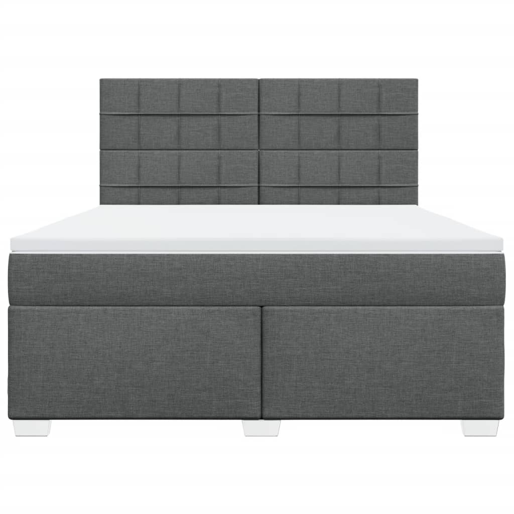 Giroletto a Molle con Materasso Grigio Scuro 180x200 cm Tessuto