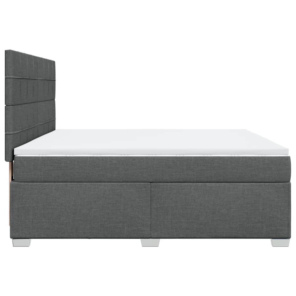 Giroletto a Molle con Materasso Grigio Scuro 180x200 cm Tessuto