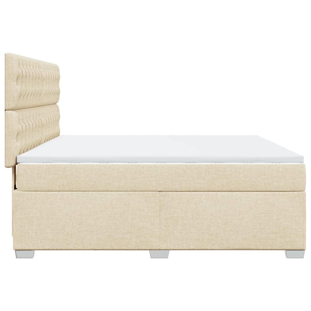 Giroletto a Molle con Materasso Crema 180x200 cm in Tessuto