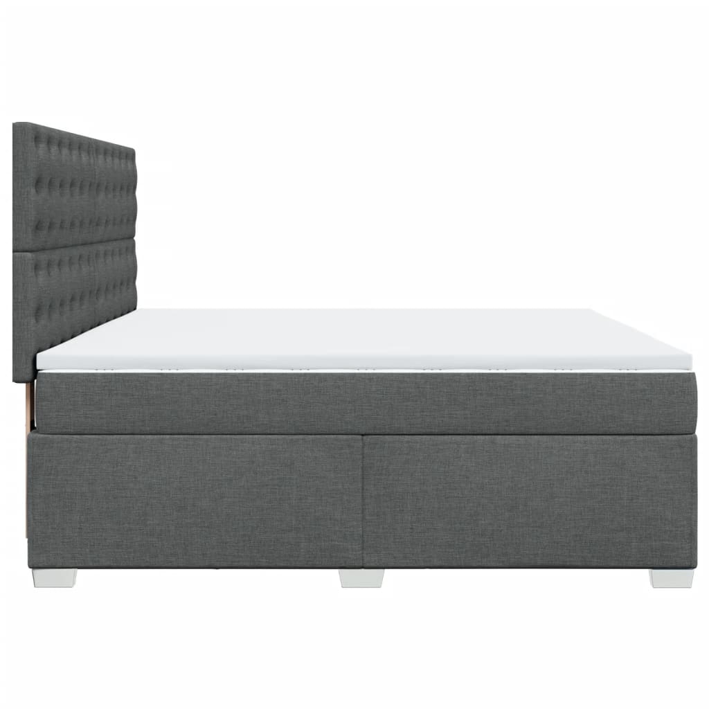 Giroletto a Molle con Materasso Grigio Scuro 180x200 cm Tessuto
