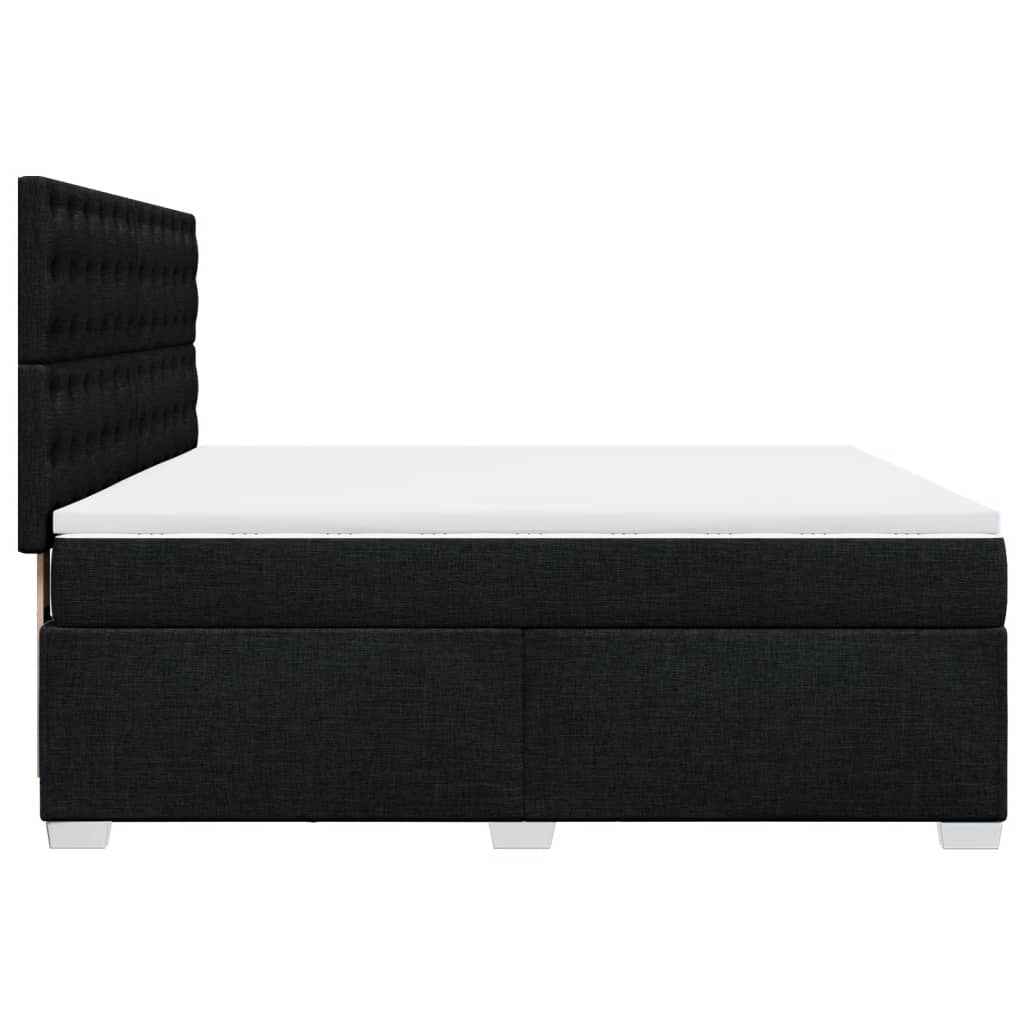 Giroletto a Molle con Materasso Nero 180x200 cm in Tessuto | homemem39