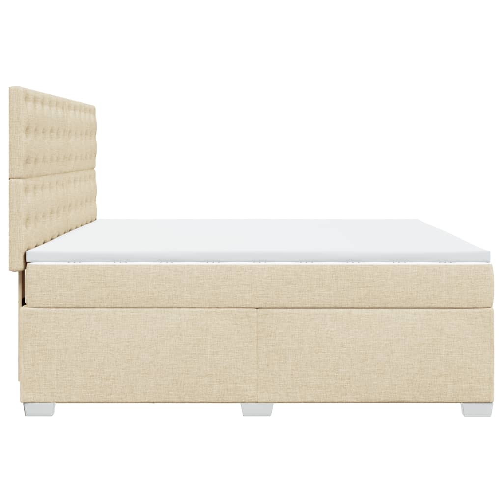 Giroletto a Molle con Materasso Crema 180x200 cm in Tessuto | homemem39