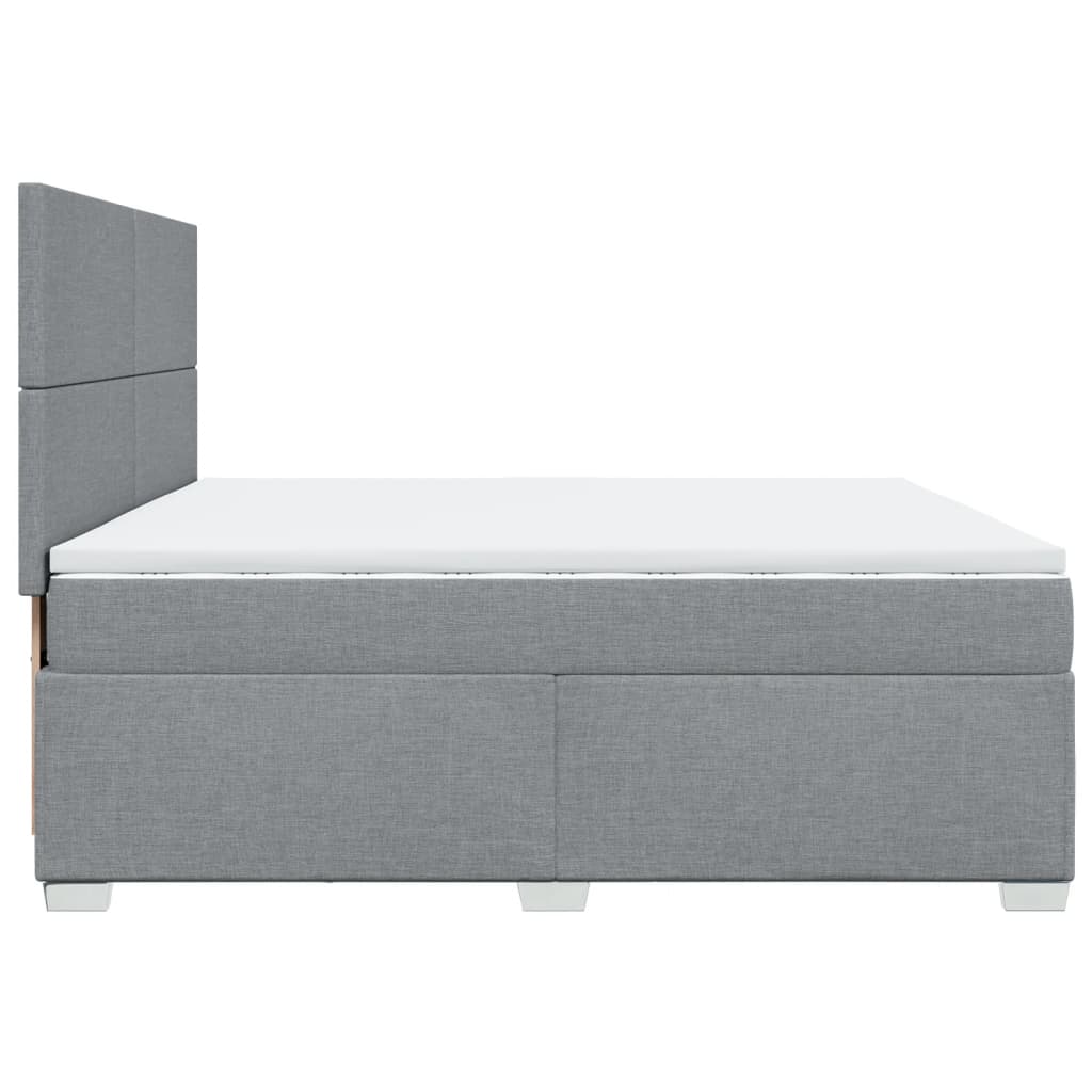 Giroletto a Molle con Materasso Grigio Chiaro 200x200cm Tessuto | homemem39
