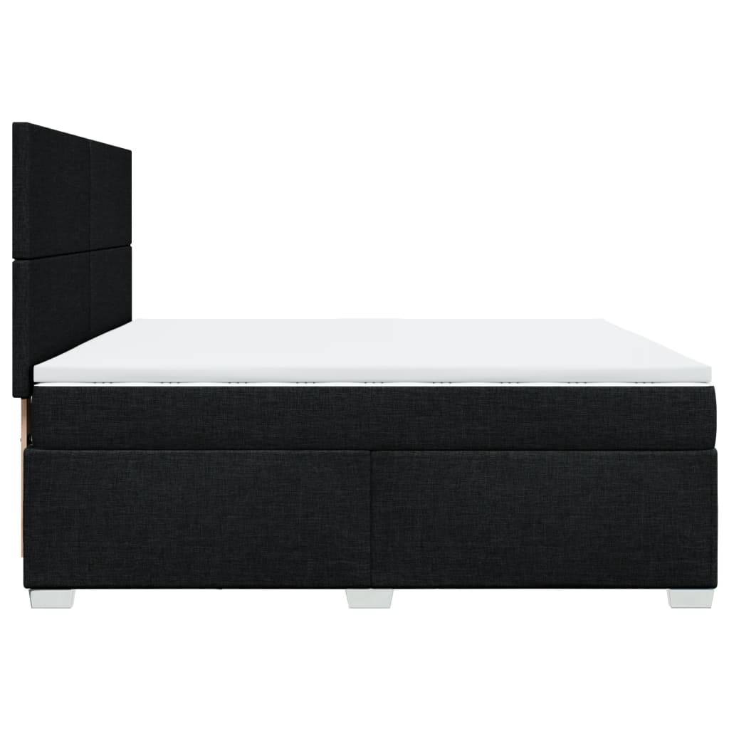 Giroletto a Molle con Materasso Nero 200x200 cm in Tessuto | homemem39