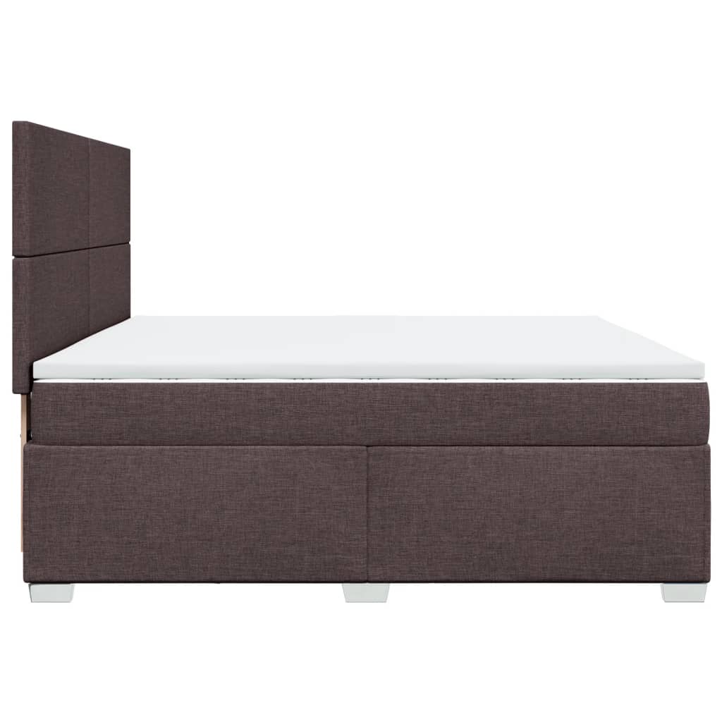 Giroletto a Molle con Materasso Marrone Scuro 200x200cm Tessuto | homemem39