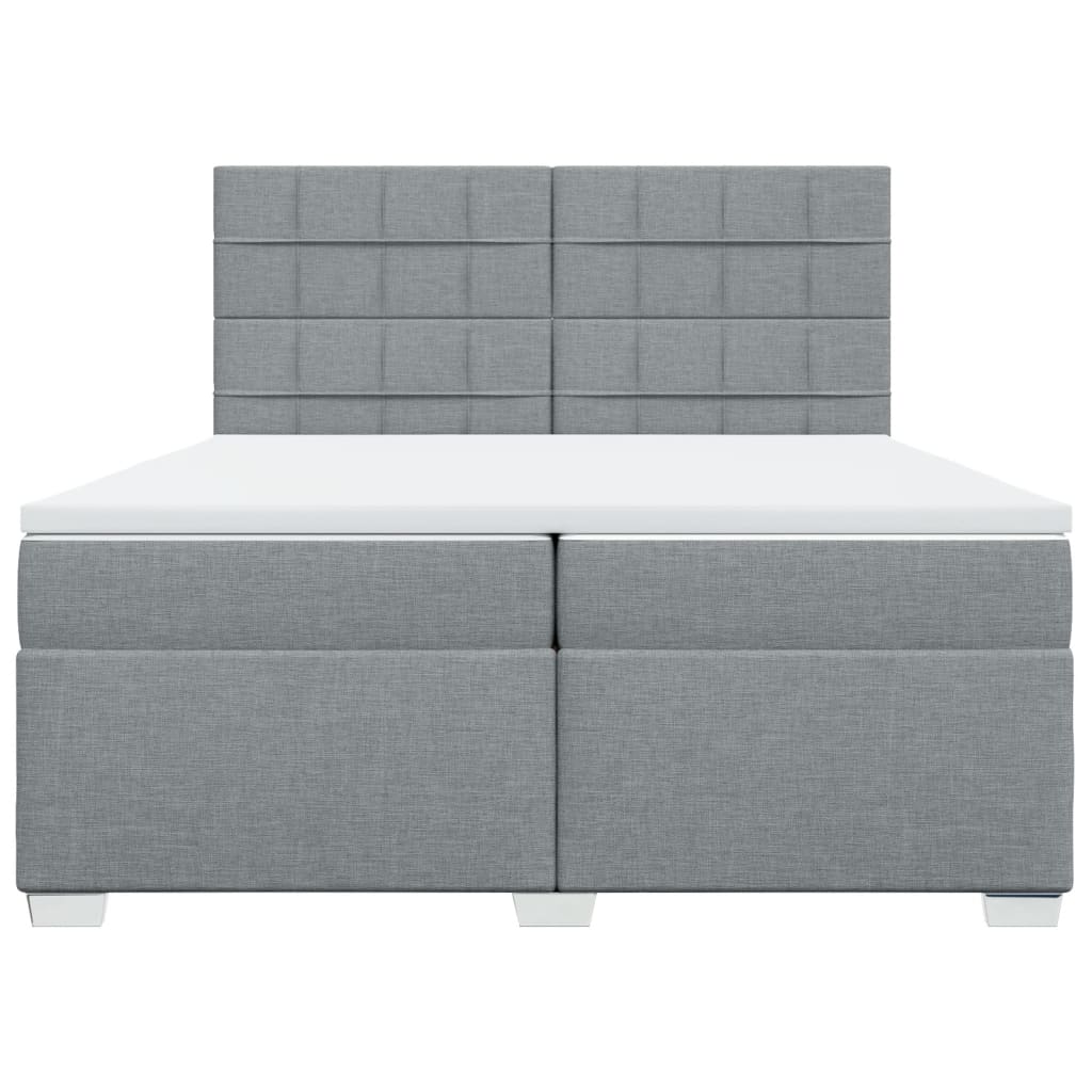 Giroletto a Molle con Materasso Grigio Chiaro 200x200cm Tessuto