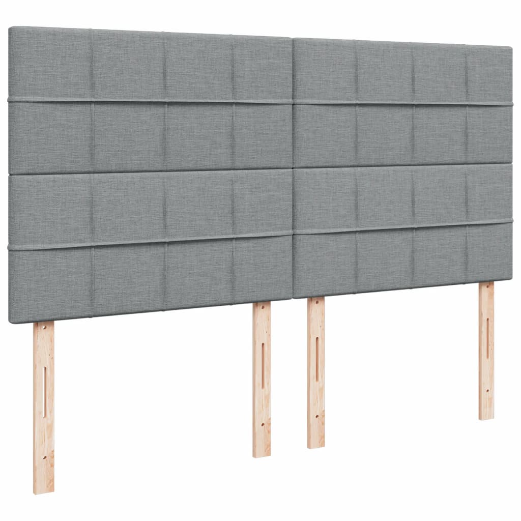 Giroletto a Molle con Materasso Grigio Chiaro 200x200cm Tessuto