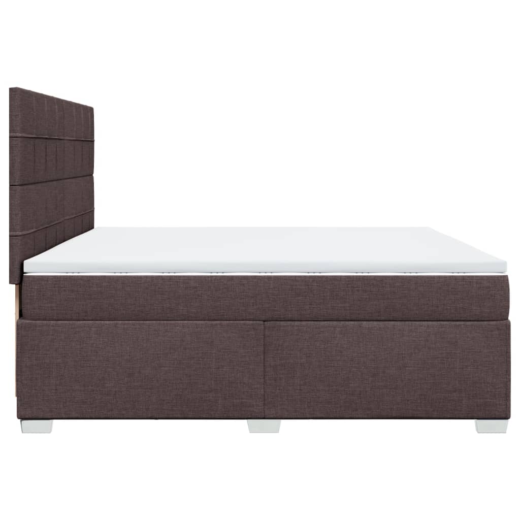 Giroletto a Molle con Materasso Marrone Scuro 200x200cm Tessuto | homemem39