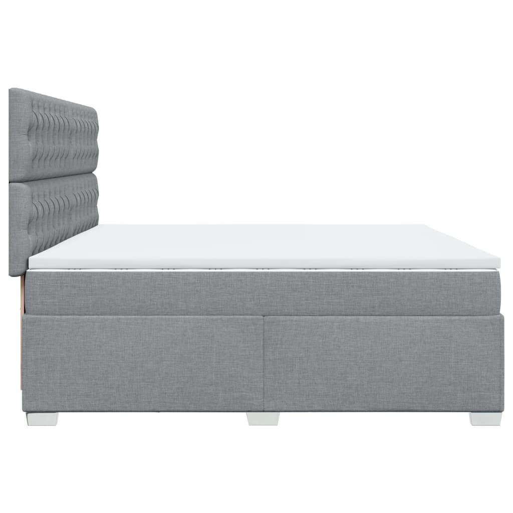 Giroletto a Molle con Materasso Grigio Chiaro 200x200cm Tessuto