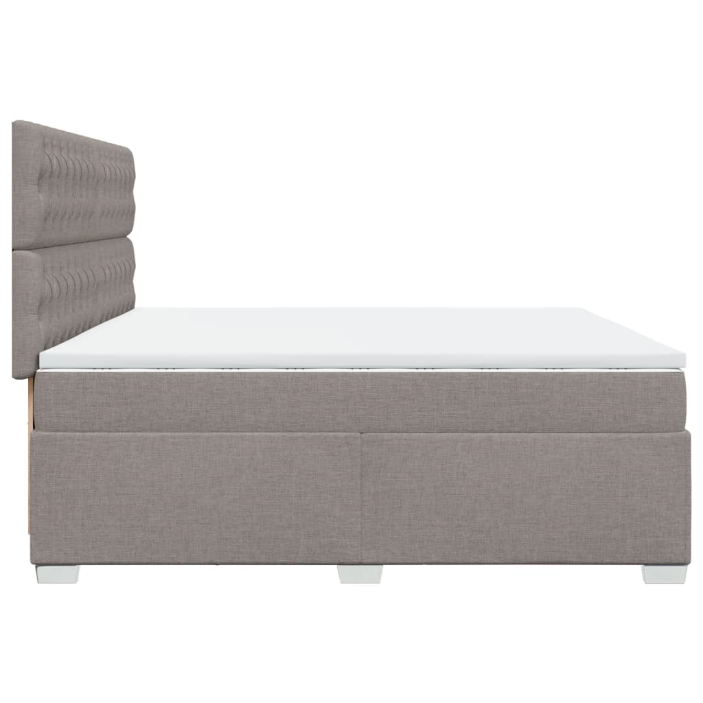 Giroletto a Molle con Materasso Tortora 200x200 cm in Tessuto