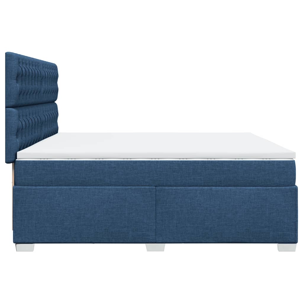 Giroletto a Molle con Materasso Blu 200x200 cm in Tessuto | homemem39