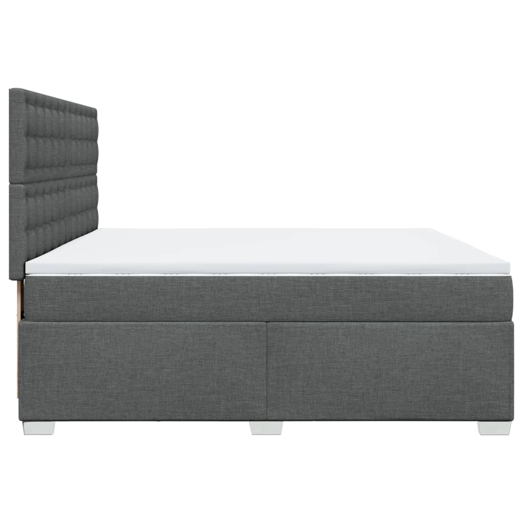 Giroletto a Molle con Materasso Grigio Scuro 200x200 cm Tessuto | homemem39
