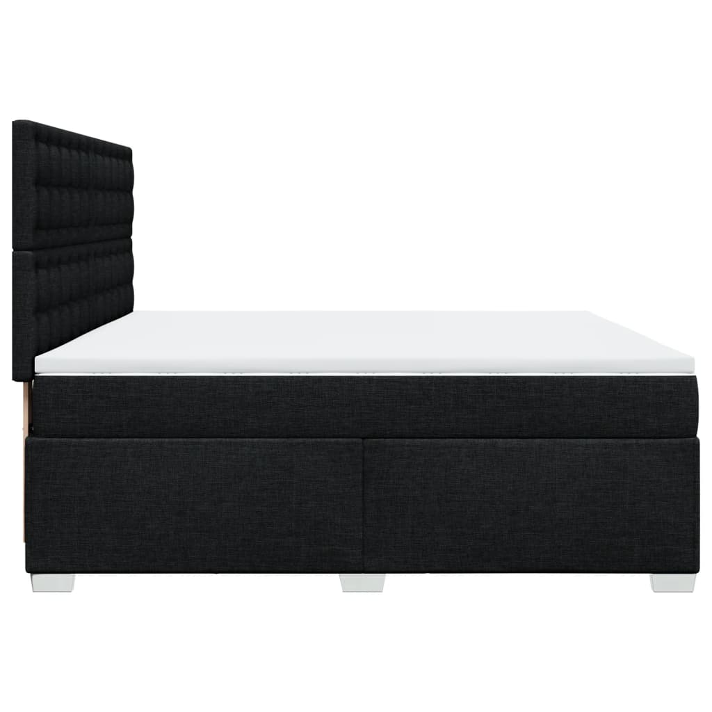 Giroletto a Molle con Materasso Nero 200x200 cm in Tessuto | homemem39