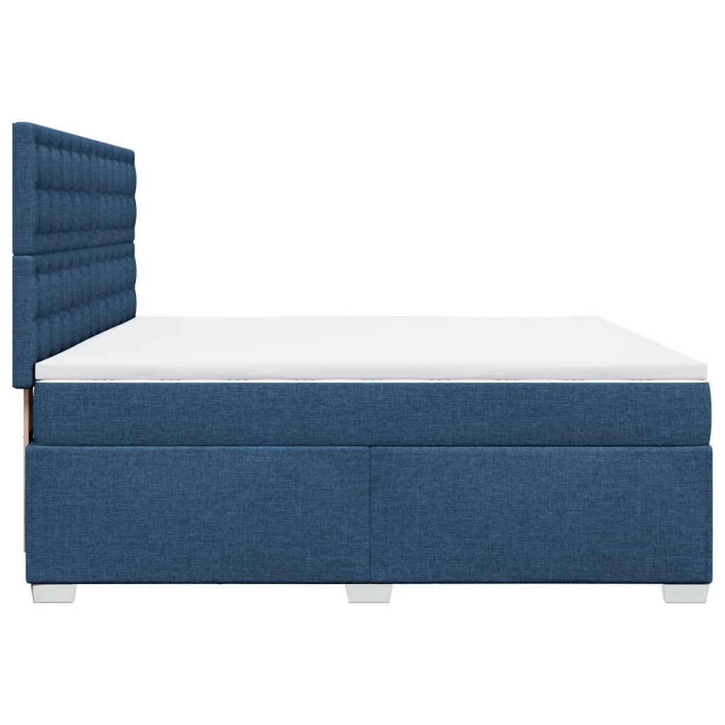 Giroletto a Molle con Materasso Blu 200x200 cm in Tessuto