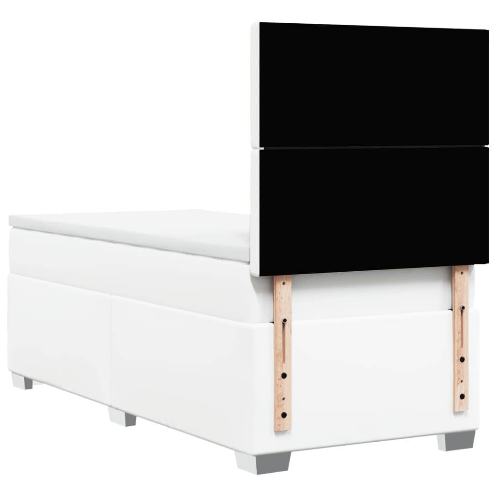 Giroletto a Molle con Materasso Bianco 90x200 cm in Similpelle