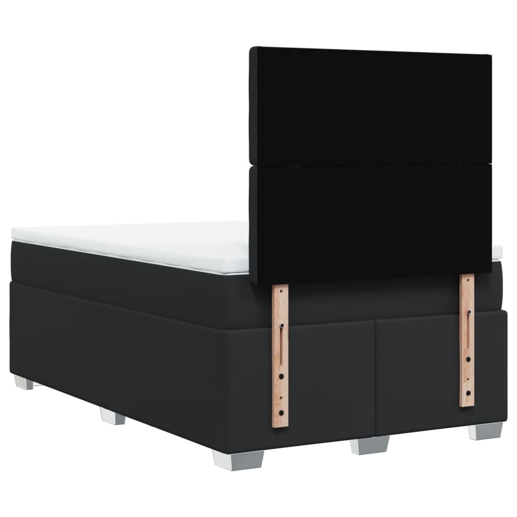 Giroletto a Molle con Materasso Nero 120x190 cm in Similpelle