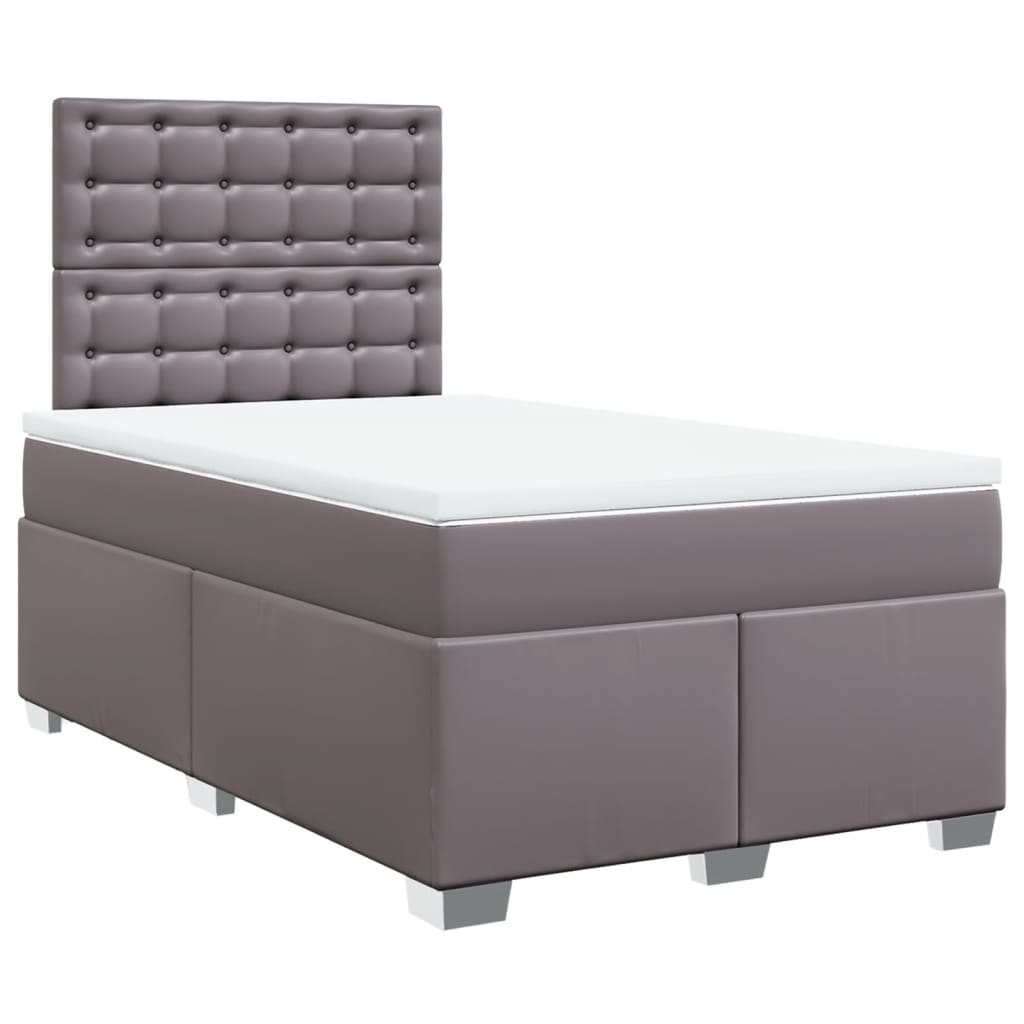 Giroletto a Molle con Materasso Grigio 120x200 cm in Similpelle