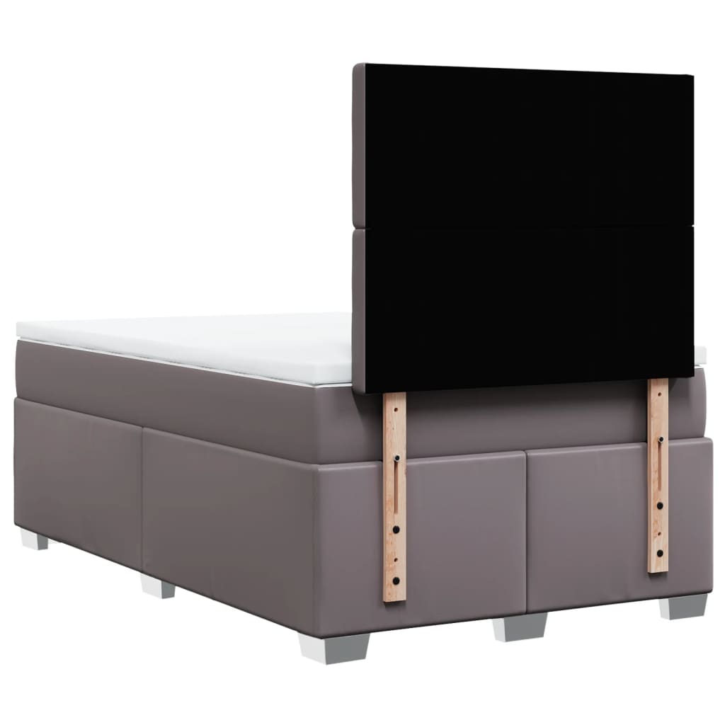 Giroletto a Molle con Materasso Grigio 120x200 cm in Similpelle