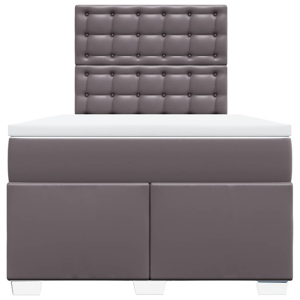 Giroletto a Molle con Materasso Grigio 120x200 cm in Similpelle