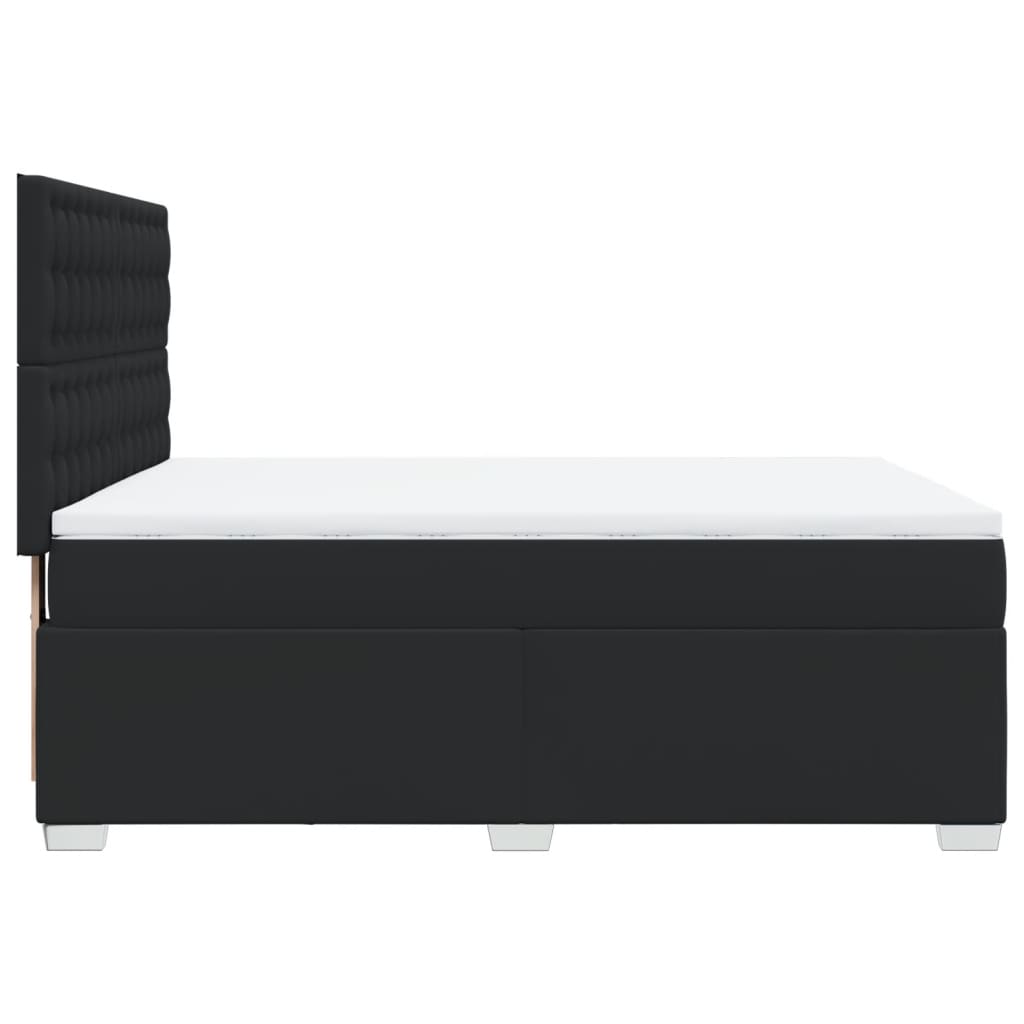 Giroletto a Molle con Materasso Nero 140x190 cm in Similpelle | homemem39