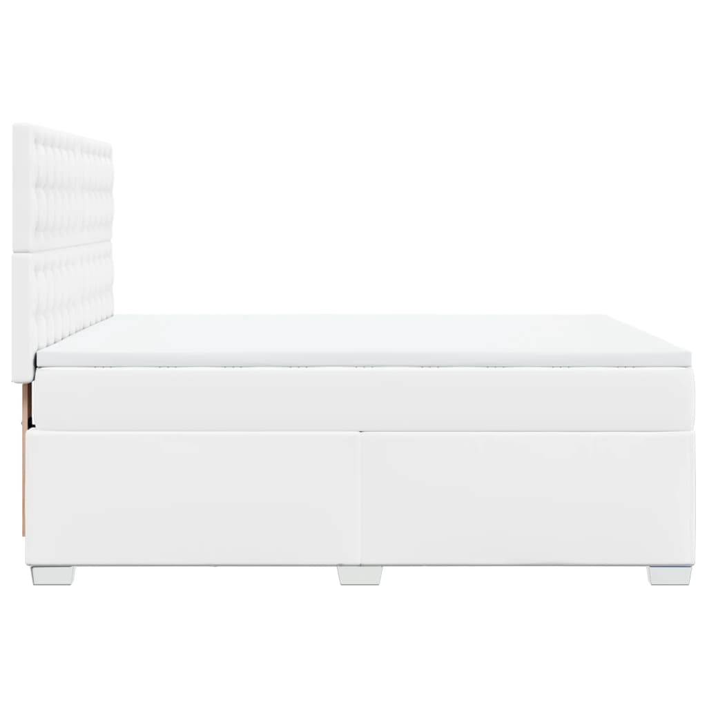 Giroletto a Molle con Materasso Bianco 140x200 cm in Similpelle | homemem39