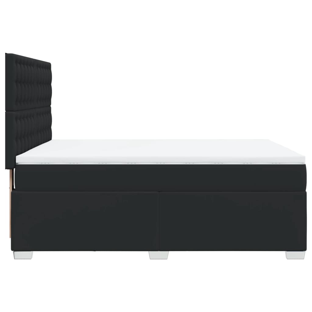 Giroletto a Molle con Materasso Nero 160x200 cm in Similpelle | homemem39