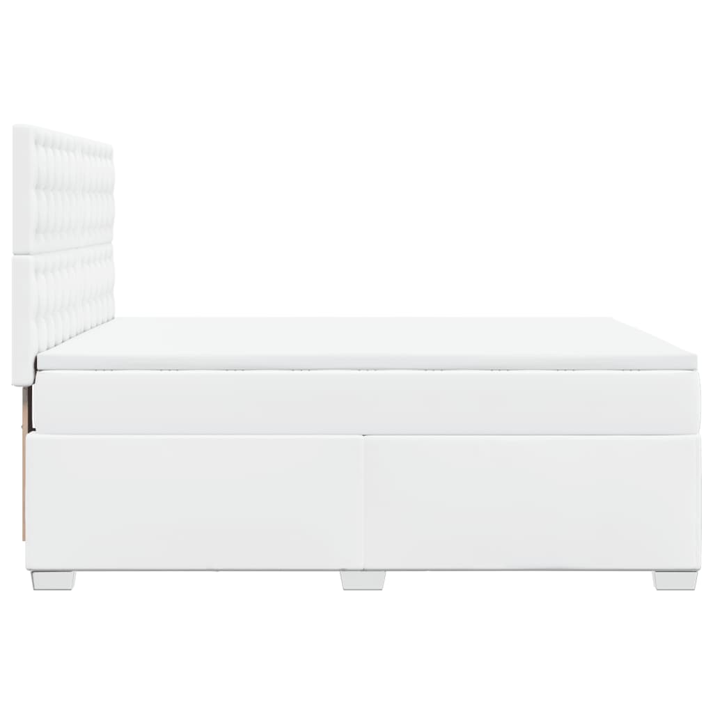 Giroletto a Molle con Materasso Bianco 160x200 cm in Similpelle | homemem39