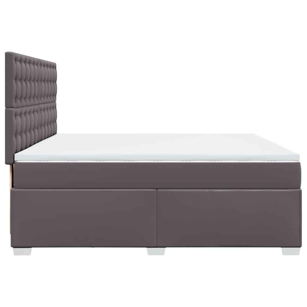 Giroletto a Molle con Materasso Grgio 200x200 cm in Similpelle | homemem39