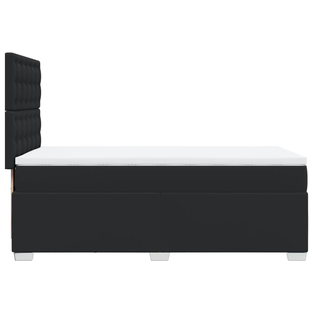 Letto a Molle con Materasso Nero Singolo in Similpelle | homemem39