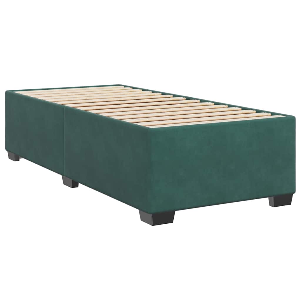 Giroletto a Molle con Materasso Verde Scuro 80x200 cm Velluto