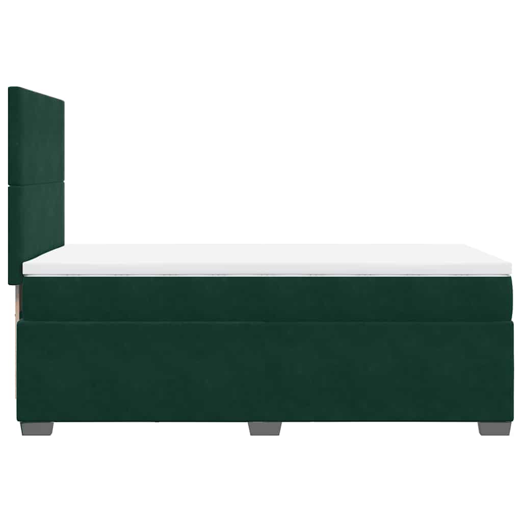 Giroletto a Molle con Materasso Verde Scuro 90x200 cm Velluto | homemem39