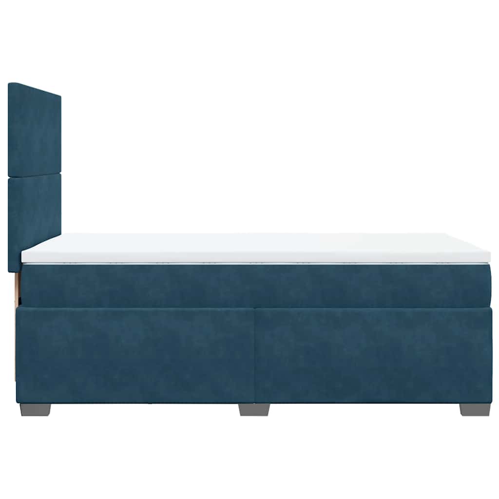 Giroletto a Molle con Materasso Blu 90x200 cm in Velluto | homemem39