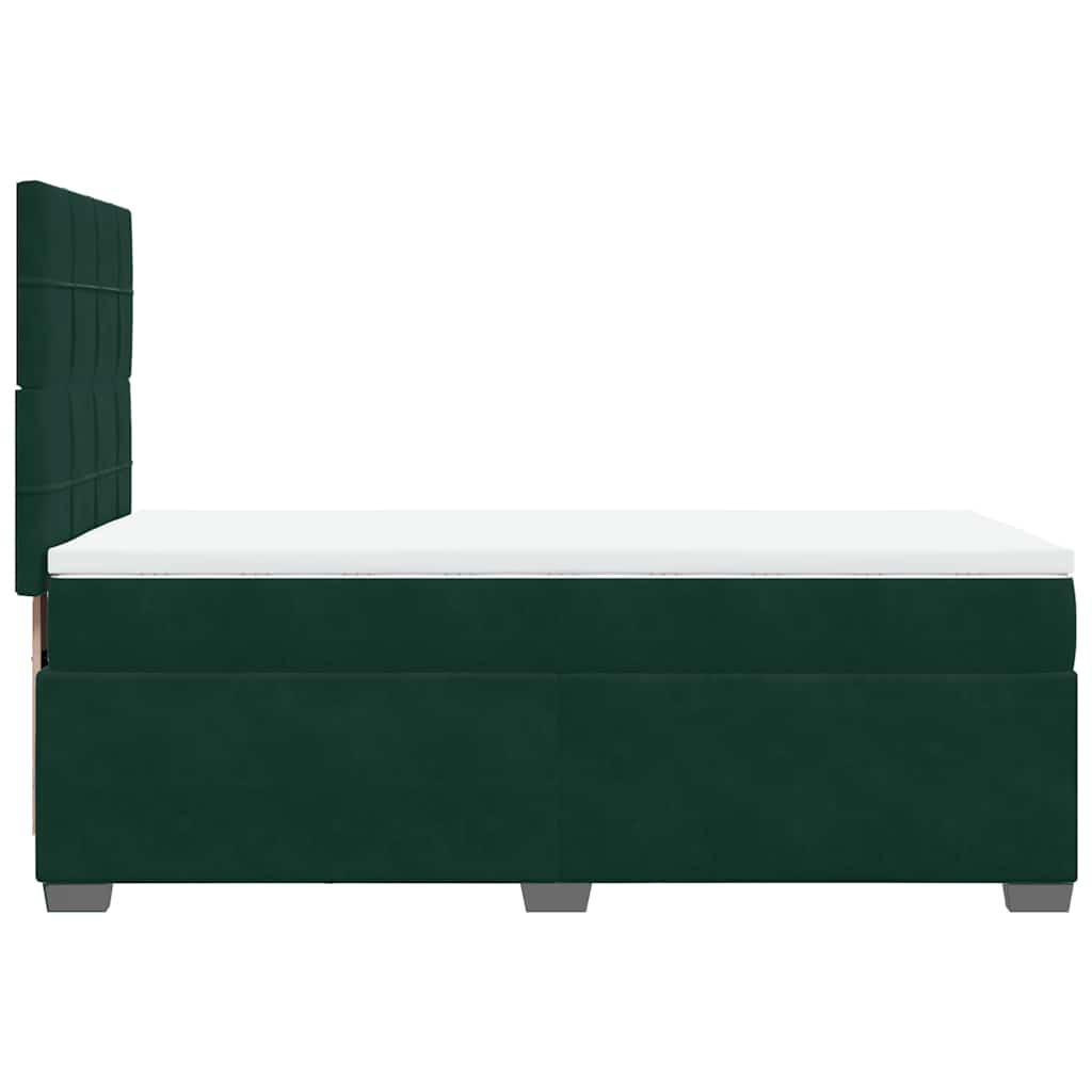 Giroletto a Molle con Materasso Verde Scuro 90x200 cm Velluto