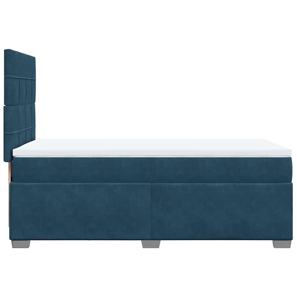 Giroletto a Molle con Materasso Blu 90x200 cm in Velluto | homemem39