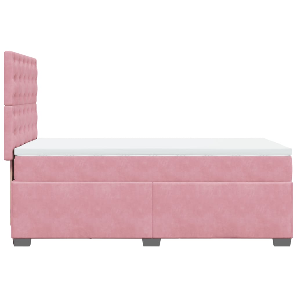 Giroletto a Molle con Materasso Rosa 90x200 cm in Velluto | homemem39