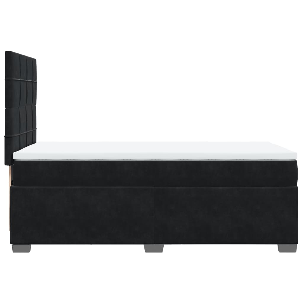 Giroletto a Molle con Materasso Nero 100x200 cm in Velluto | homemem39