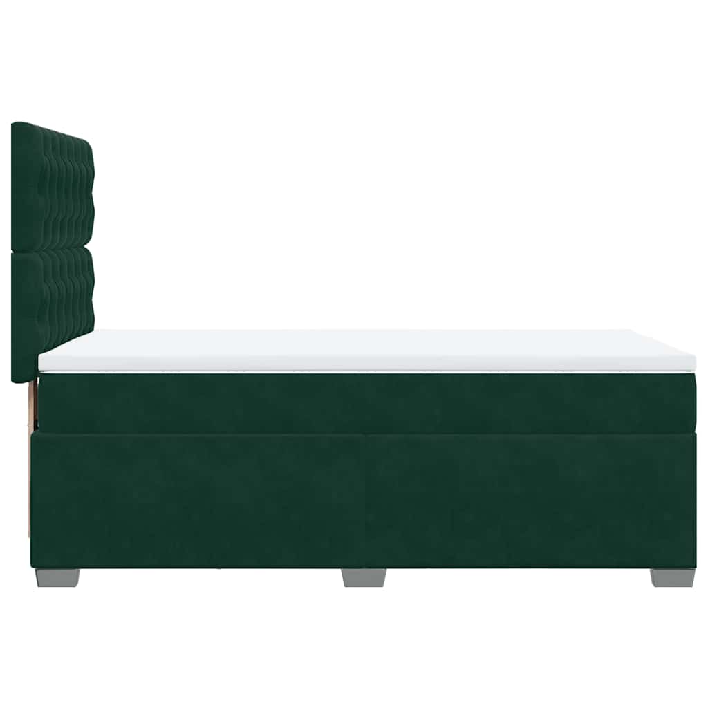 Giroletto a Molle con Materasso Verde Scuro 100x200 cm Velluto
